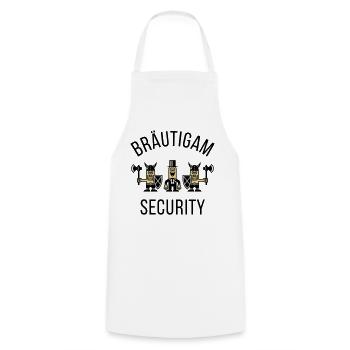 Bräutigam Security Wikinger (JGA / POS) - Kochschürze - Weiß - Vorne - AI Model Male 185 dark (185cm)