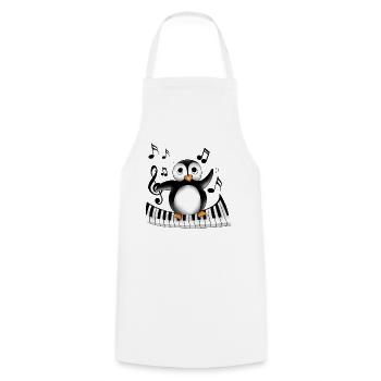 Penguin music lover - Cooking Apron - white - Front - AI Model Male 185 dark (185cm)