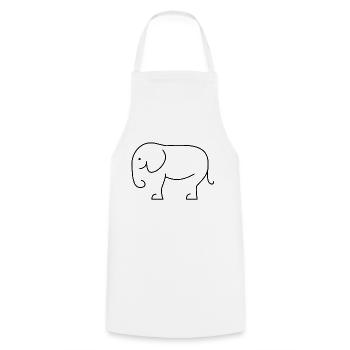elephant - Cooking Apron - white - Front - AI Model Male 185 dark (185cm)