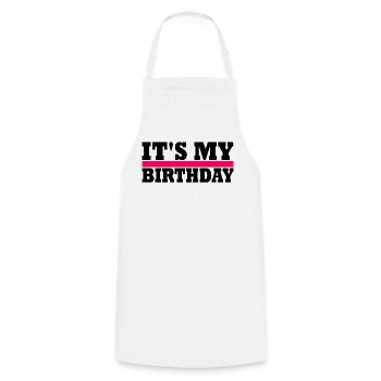 anniversaire - Tablier de cuisine - blanc - Devant - AI Model Male 185 dark (185cm)