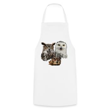 Hiboux - Tablier de cuisine - blanc - Devant - AI Model Male 185 dark (185cm)