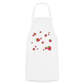 Fraises - Tablier de cuisine - blanc - Devant - AI Model Male 185 dark (185cm)