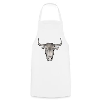 Taureau - Tablier de cuisine - blanc - Devant - AI Model Male 185 dark (185cm)