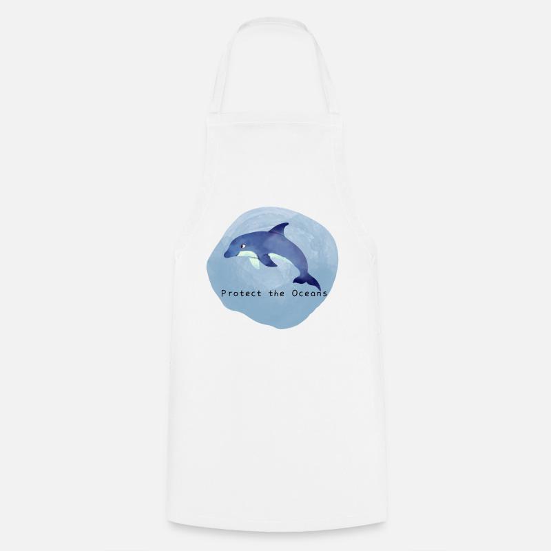 Protect the Oceans | Protège les océans | Delfin - Tablier de cuisine - blanc