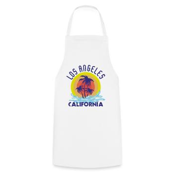 Océan de Los Angeles - Tablier de cuisine - blanc - Devant - AI Model Male 185 dark (185cm)