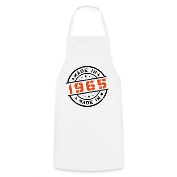 Anniversaire de naissance Born En 1965 - Made in 1965 - Tablier de cuisine - blanc - Devant - AI Model Male 185 dark (185cm)