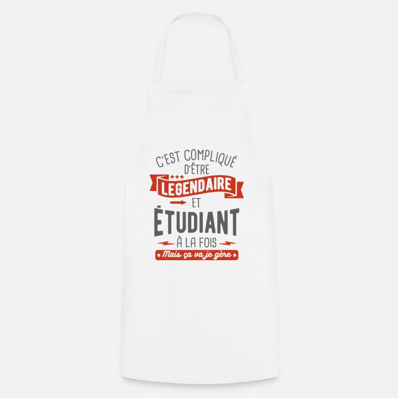 légendaire et étudiant - Tablier de cuisine - blanc