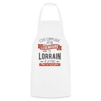 légendaire et lorrain - Tablier de cuisine - blanc - Devant - AI Model Male 185 dark (185cm)