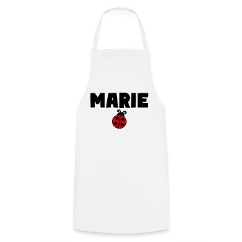 MARIE Ladybug - Cooking Apron - white - Front - AI Model Male 185 dark (185cm)