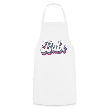 Retro Style Babe - Bachelorette Party Gift - Cooking Apron - white - Front - AI Model Male 185 dark (185cm)