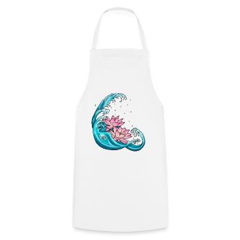 Lotus flower tattoo water lilies - Cooking Apron - white - Front - AI Model Male 185 dark (185cm)