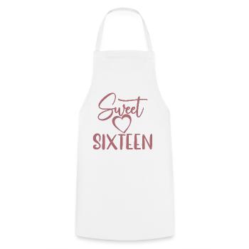 Sweet Sixteen Mignon cadeau de 16 ans - Tablier de cuisine - blanc - Devant - AI Model Male 185 dark (185cm)