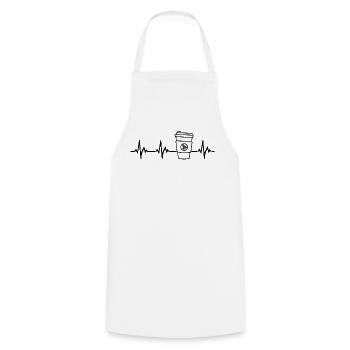 Kaffee Herzschlag - Kochschürze - Weiß - Vorne - AI Model Male 185 dark (185cm)