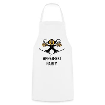 Après-ski (Bière / Dessin animé / 3C) - Tablier de cuisine - blanc - Devant - AI Model Male 185 dark (185cm)