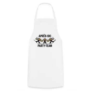 Trio d’équipe de fête après-ski (bière / dessin animé / 3C) - Tablier de cuisine - blanc - Devant - AI Model Male 185 dark (185cm)