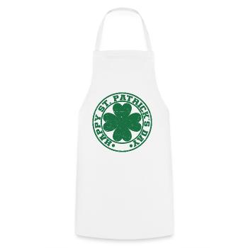 Cadeau de la Saint-Patrick Trèfle Hommes, Femmes, Enfants - Tablier de cuisine - blanc - Devant - AI Model Male 185 dark (185cm)
