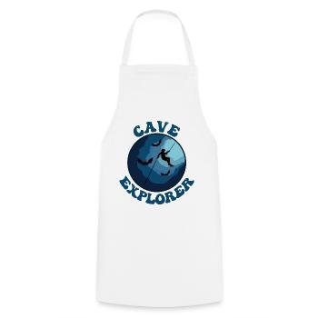 Cave Explorer - Caver Caving Potholing Speleology - Cooking Apron - white - Front - AI Model Male 185 dark (185cm)