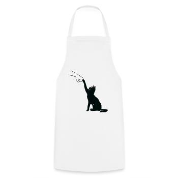 Black Cat Fist Bump - Cooking Apron - white - Front - AI Model Male 185 dark (185cm)