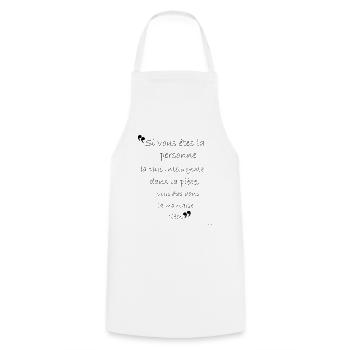 Cherchez la Pièce Qui Vous Élève - Tablier de cuisine - blanc - Devant - AI Model Male 185 dark (185cm)