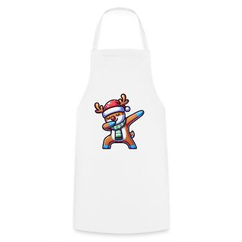 Dabbing Rentier | Weihnachtsgeschenk weihnachtlich - Kochschürze - Weiß - Vorne - AI Model Male 185 dark (185cm)