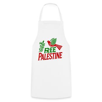 Free palestine - Tablier de cuisine - blanc - Devant - AI Model Male 185 dark (185cm)