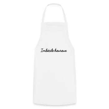 Imbécile heureux seul - Tablier de cuisine - blanc - Devant - AI Model Male 185 dark (185cm)