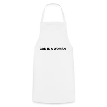 God is a Woman - Cooking Apron - white - Front - AI Model Male 185 dark (185cm)