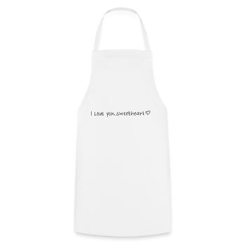 I Love you, sweetheart - je t’aime, doux coeur - Tablier de cuisine - blanc - Devant - AI Model Male 185 dark (185cm)