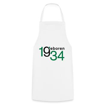 Geburtstag Jahrgang 1934 geboren - Kochschürze - Weiß - Vorne - AI Model Male 185 dark (185cm)
