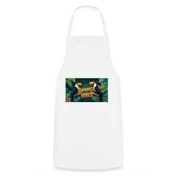 Toucan Summer Vibes - Tablier de cuisine - blanc - Devant - AI Model Male 185 dark (185cm)