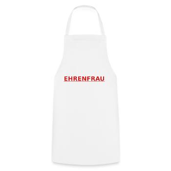 Ehrenfrau rot - Kochschürze - Weiß - Vorne - AI Model Male 185 dark (185cm)