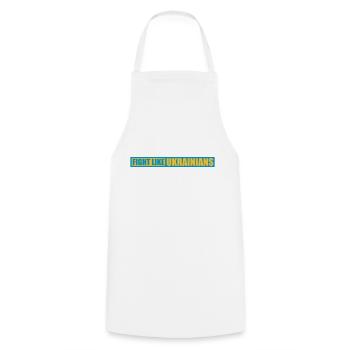 fight like ukrainians quote - Cooking Apron - white - Front - AI Model Male 185 dark (185cm)