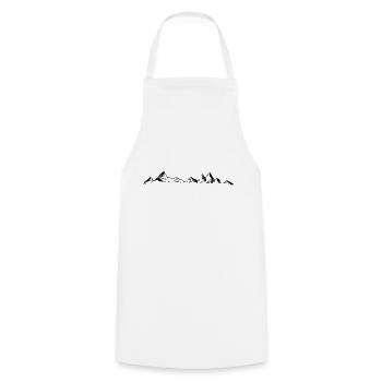 BERGE Gebirge Landschaft Silhouette Panorama - Kochschürze - Weiß - Vorne - AI Model Male 185 dark (185cm)