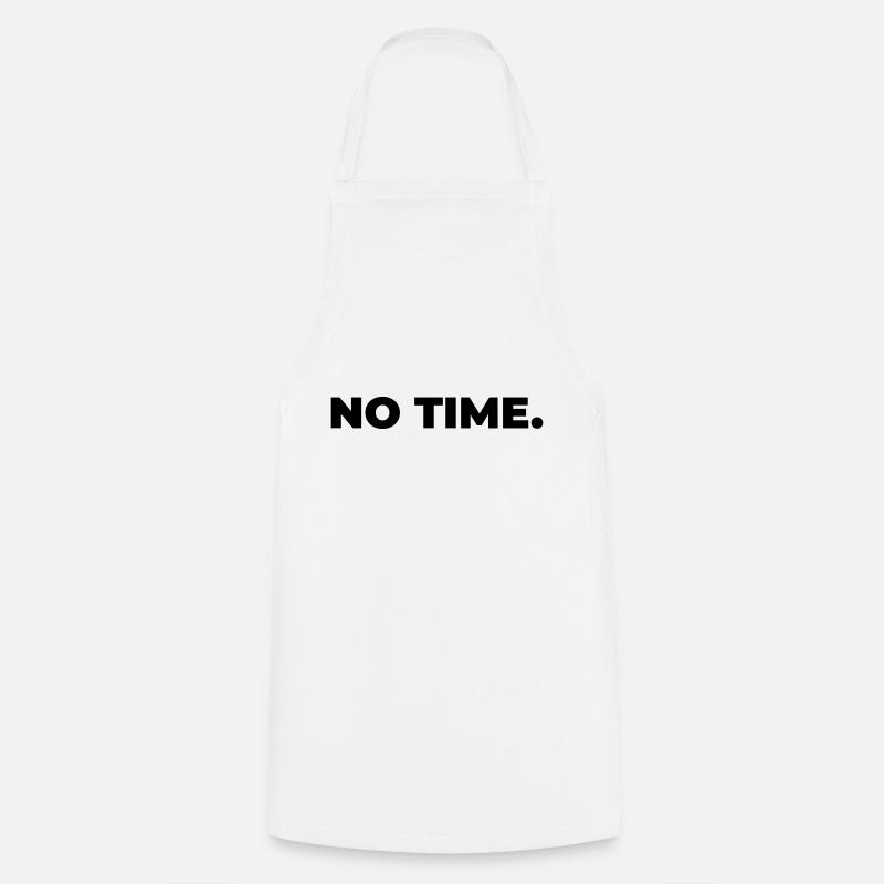 no time - Statement Print - Kochschürze - Weiß