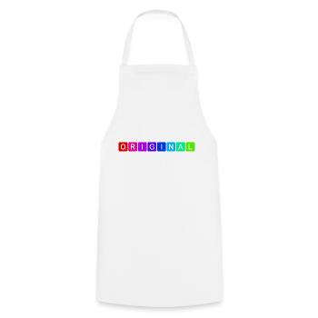 Original - Cooking Apron - white - Front - AI Model Male 185 dark (185cm)