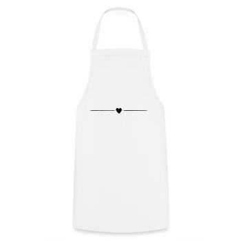 Small heart with black bars. gift - Cooking Apron - white - Front - AI Model Male 185 dark (185cm)