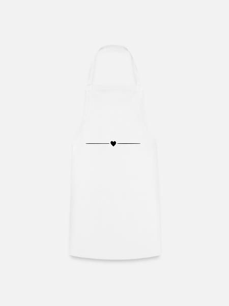 Kleines Herz mit Balken schwarz. Geschenk - Kochschürze - Weiß