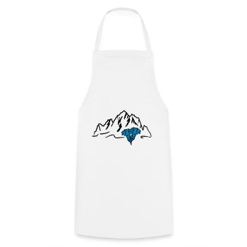 Montagne et gentiane - Tablier de cuisine - blanc - Devant - AI Model Male 185 dark (185cm)