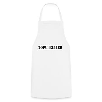 TOFU KILLER - Cooking Apron - white - Front - AI Model Male 185 dark (185cm)