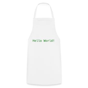 Salut tout le monde! - Tablier de cuisine - blanc - Devant - AI Model Male 185 dark (185cm)