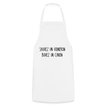 sauvez un vigneron buvez un canon - Tablier de cuisine - blanc - Devant - AI Model Male 185 dark (185cm)
