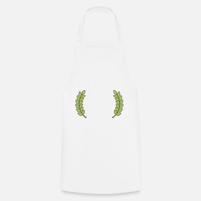 Couronne de laurier - Tablier de cuisine - blanc