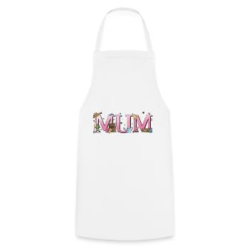 Schriftzug "Mum" Gärtnerin Geschenk - Kochschürze - Weiß - Vorne - AI Model Male 185 dark (185cm)