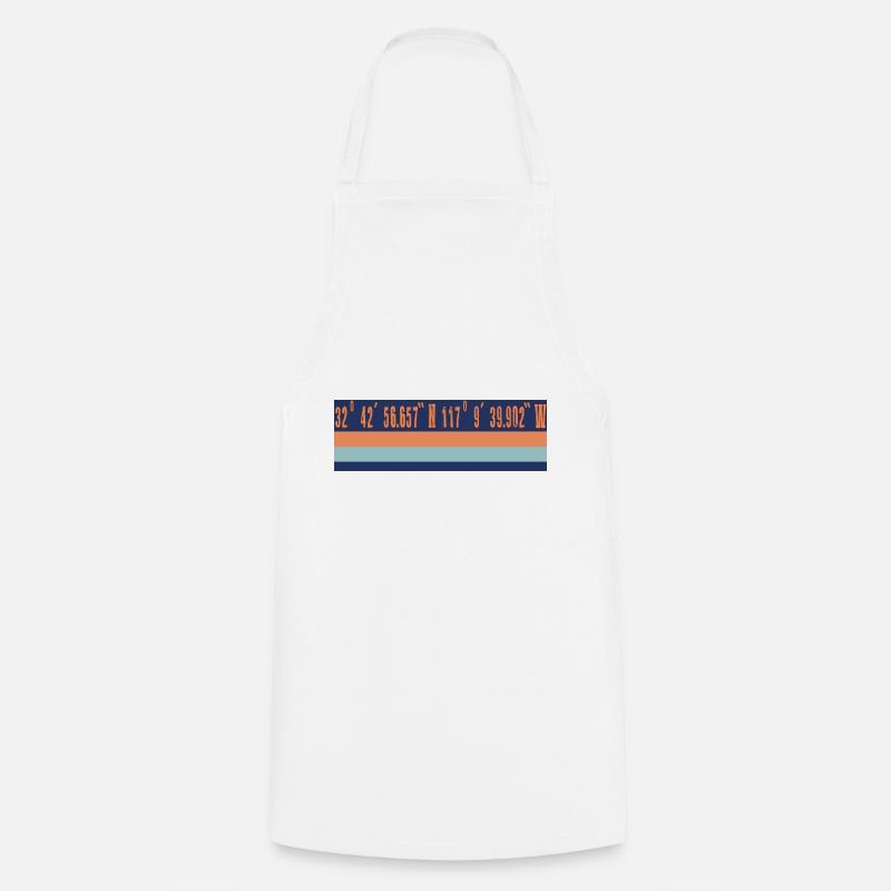San Diego GPS coordinates design - Cooking Apron - white