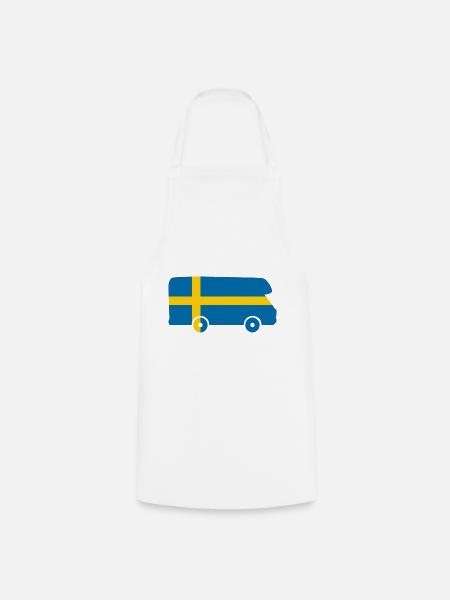 Wohnmobil Schweden Reise Urlaub Camper Aufkleber - Kochschürze - Weiß