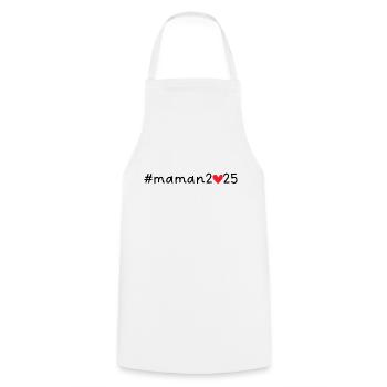Maman 2025 - Tablier de cuisine - blanc - Devant - AI Model Male 185 dark (185cm)