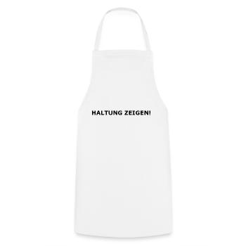 Show attitude! - Cooking Apron - white - Front - AI Model Male 185 dark (185cm)