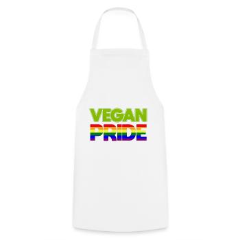Vegan Vegetarian LGBT Gay Lesbian I Gift - Cooking Apron - white - Front - AI Model Male 185 dark (185cm)