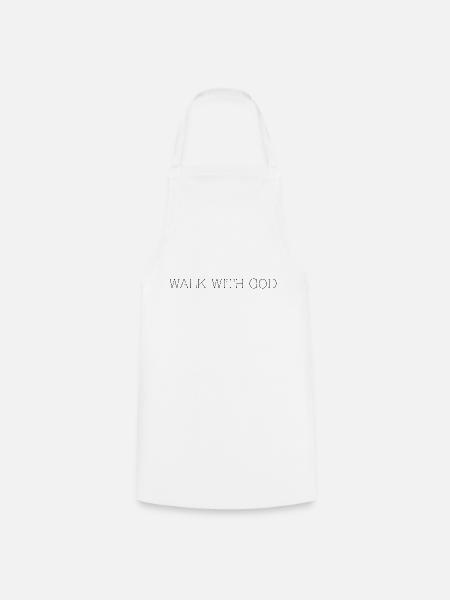walk with god, christian overprint, god - Cooking Apron - white