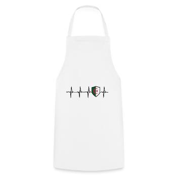 Algeria flag heartbeat badge Algeria - Cooking Apron - white - Front - AI Model Male 185 dark (185cm)